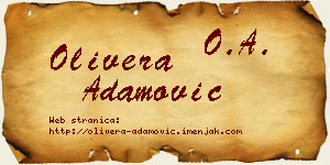 Olivera Adamović vizit kartica